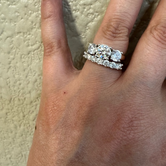 Silver Moissanite CZ Ring - Picture 2 of 4